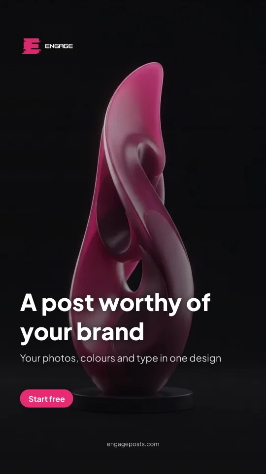 A story-size poster with a pink sculpture: A post worthy of your brand