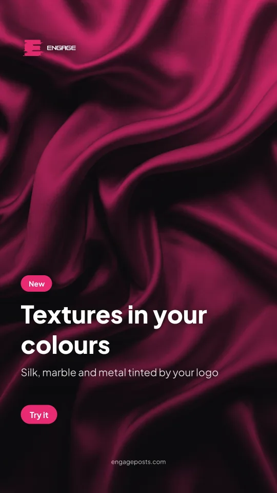 A story-size poster on a pink silk texture: Textures in your colours